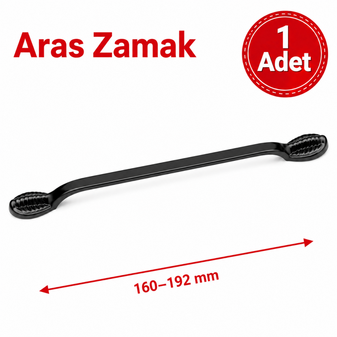Aras Zamak Mobilya Kulpu Siyah 160-192 mm 1'li - 1