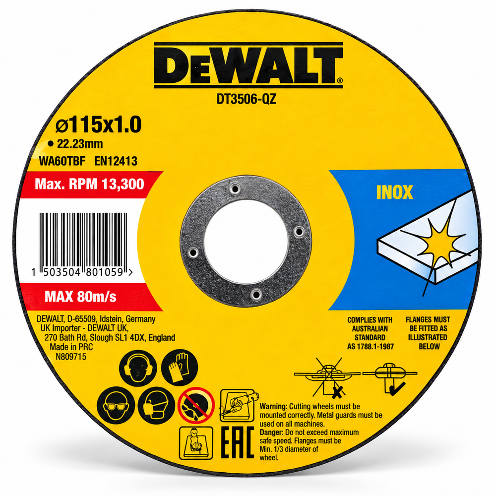 DeWalt Kesme Diski Seti 115 × 1 mm, Teneke Kutulu, 10 Parça DT3506 - 1
