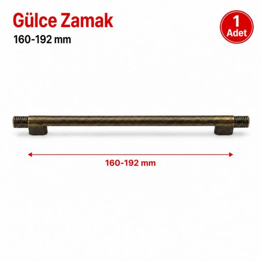 Gülce Zamak Mobilya Kulpu Antik Sarı 160-192 mm 1'li