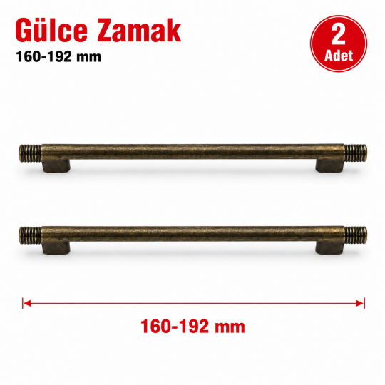 Gülce Zamak Mobilya Kulpu Antik Sarı 160-192 mm 2'li
