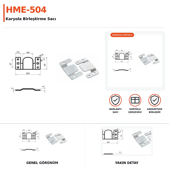 HME-504 Karyola Birleştirme Sacı