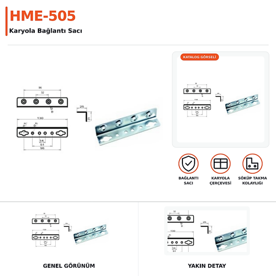 HME-505 Karyola Bağlantı Sacı