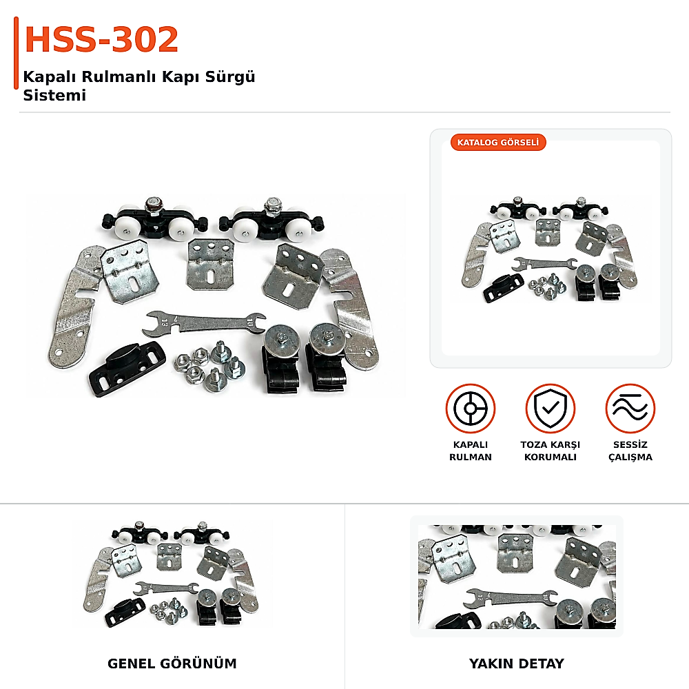 HSS-302 Kapalı Rulmanlı Kapı Sürgü Sistemi - 1