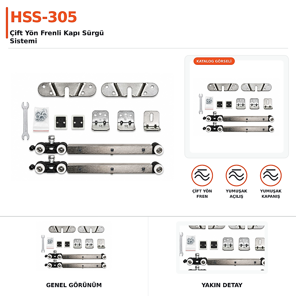 HSS-305 Çift Yön Frenli Kapı Sürgü Sistemi - 1