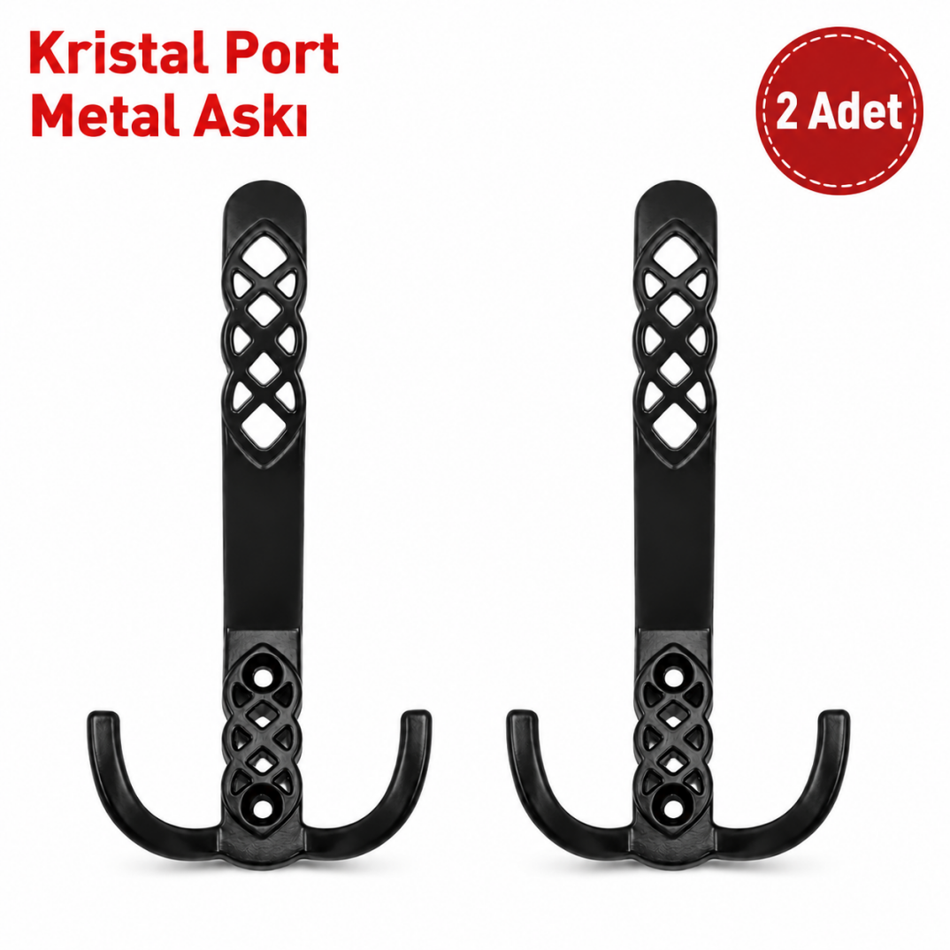 Kristal Port Metal Askı 2'li - 1