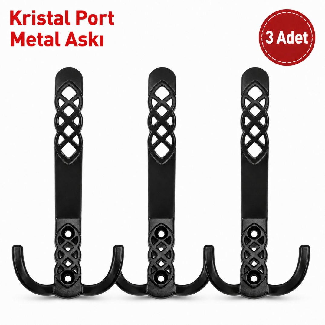 Kristal Port Metal Askı 3'lü - 1