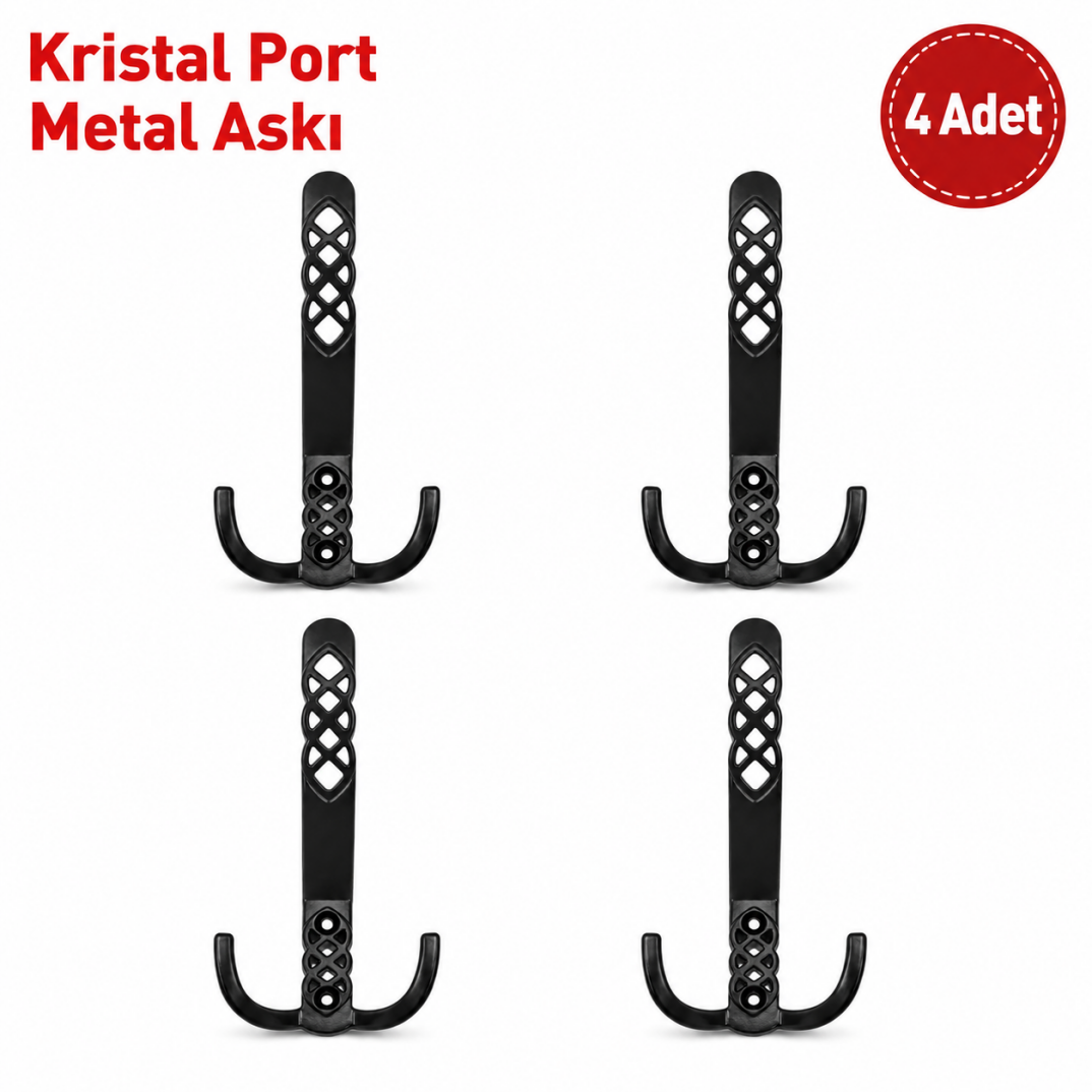 Kristal Port Metal Askı 4'lü - 1