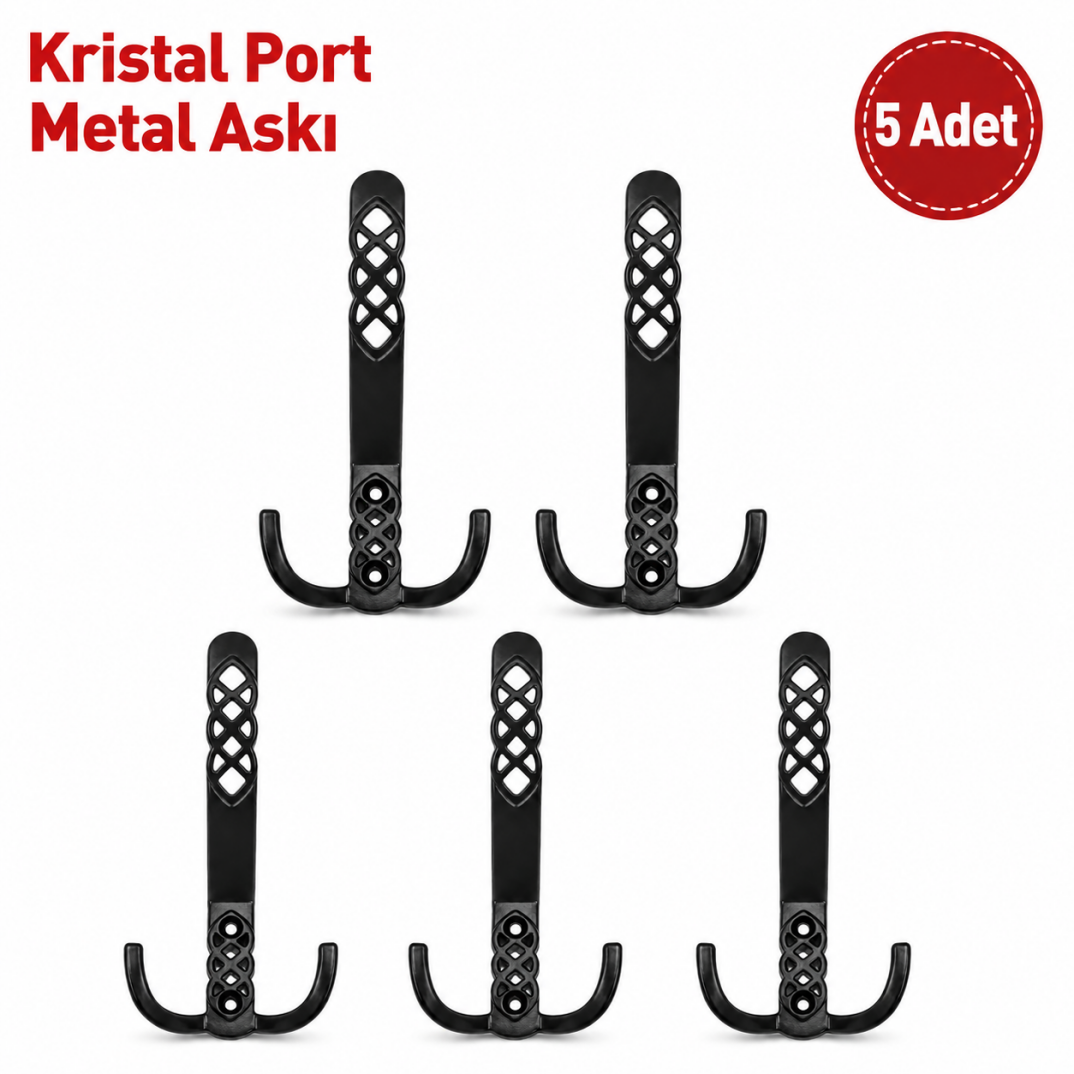 Kristal Port Metal Askı 5'li - 1
