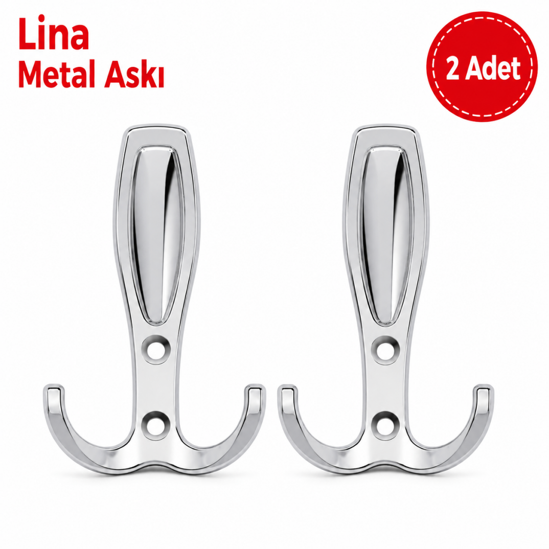Lina Metal Askı Krom 2'li - 1