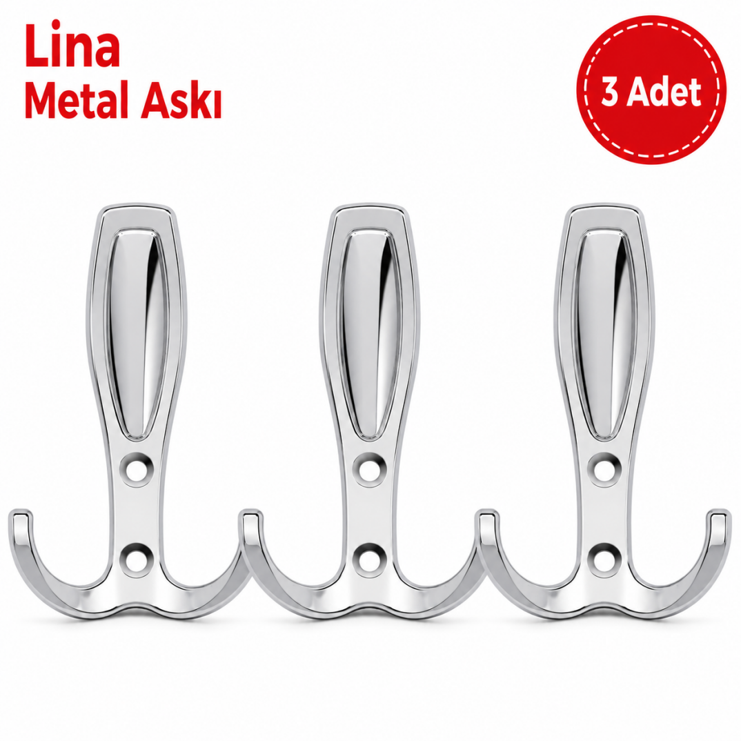 Lina Metal Askı Krom 3'lü - 1