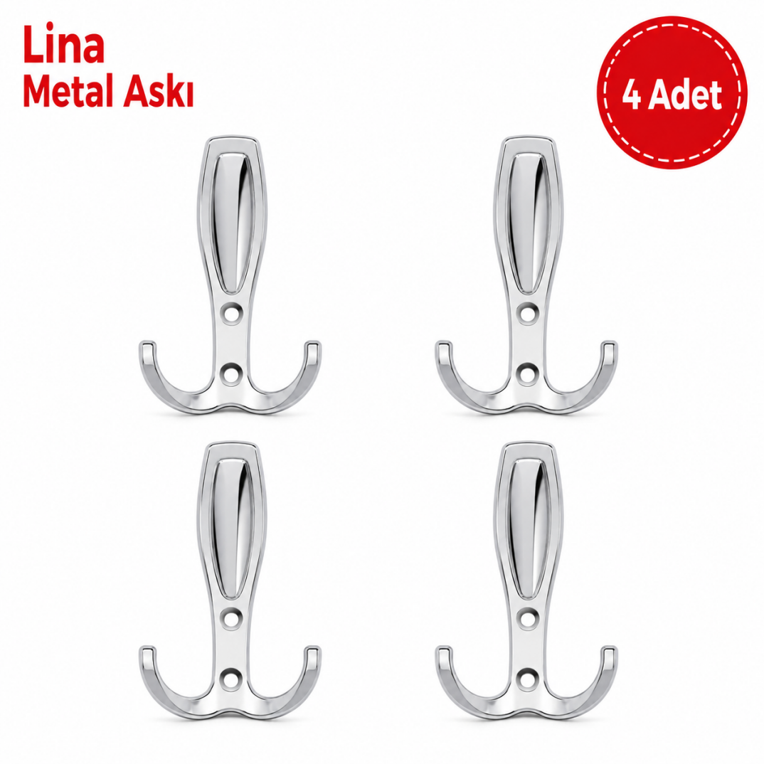 Lina Metal Askı Krom 4'lü - 1
