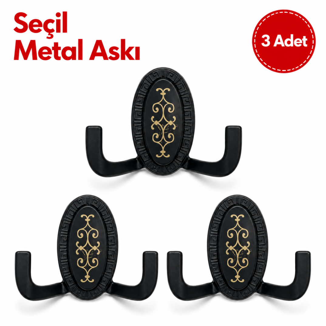 Seçil Metal Askı Siyah 3'lü - 1