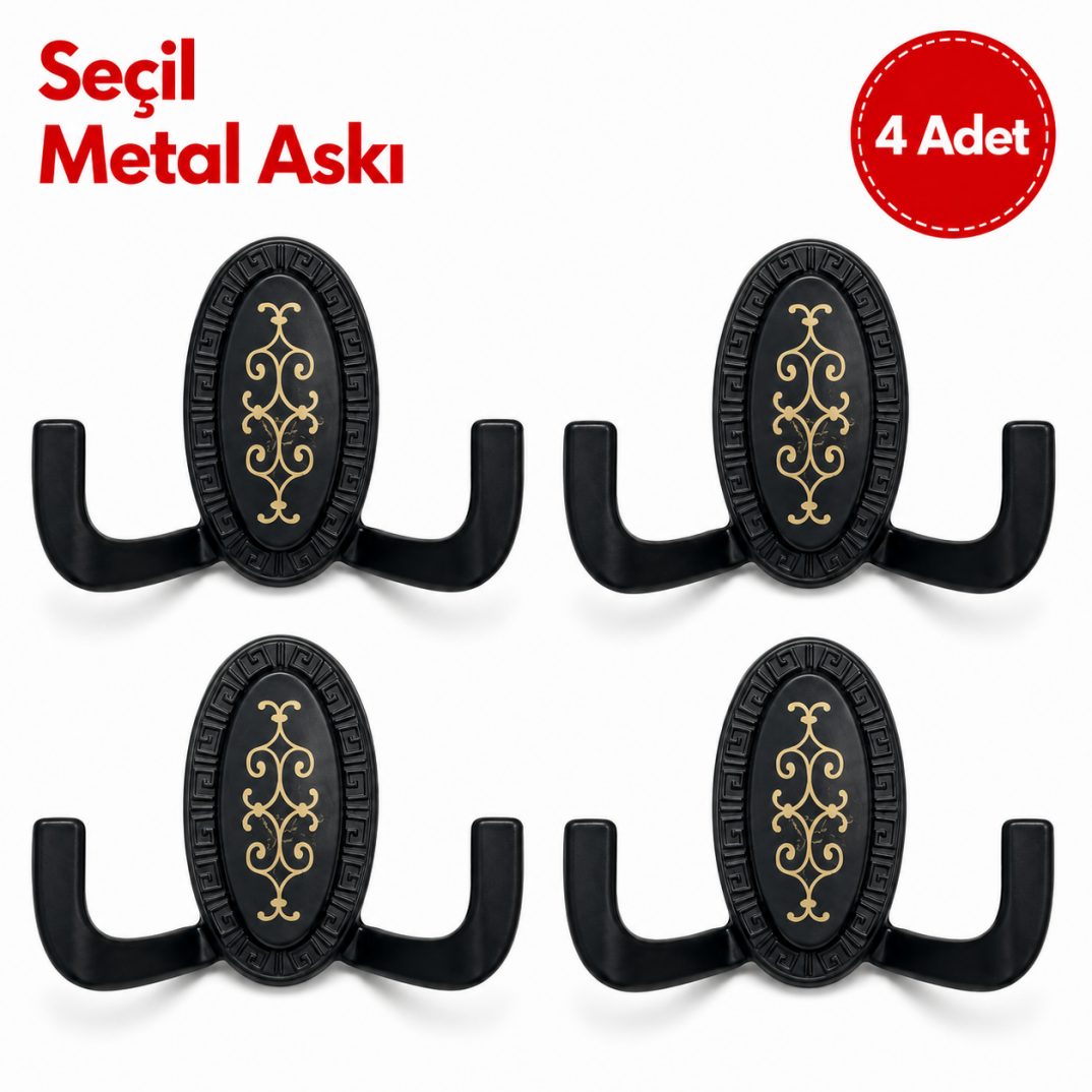 Seçil Metal Askı Siyah 4'lü - 1