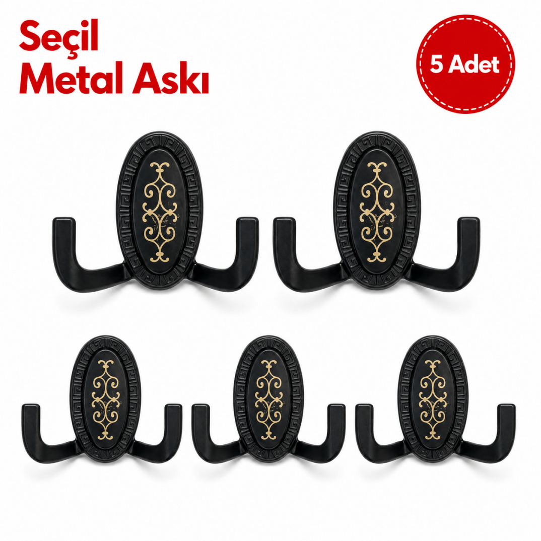 Seçil Metal Askı Siyah 5'li - 1