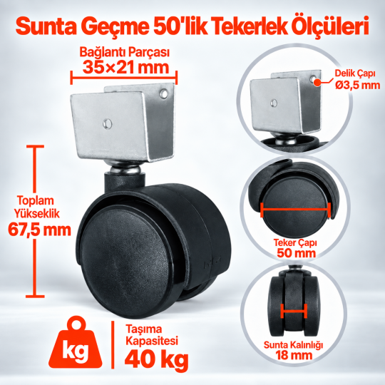 Sunta Geçme 50Lik Sandalye-Koltuk Tekerleği - 2