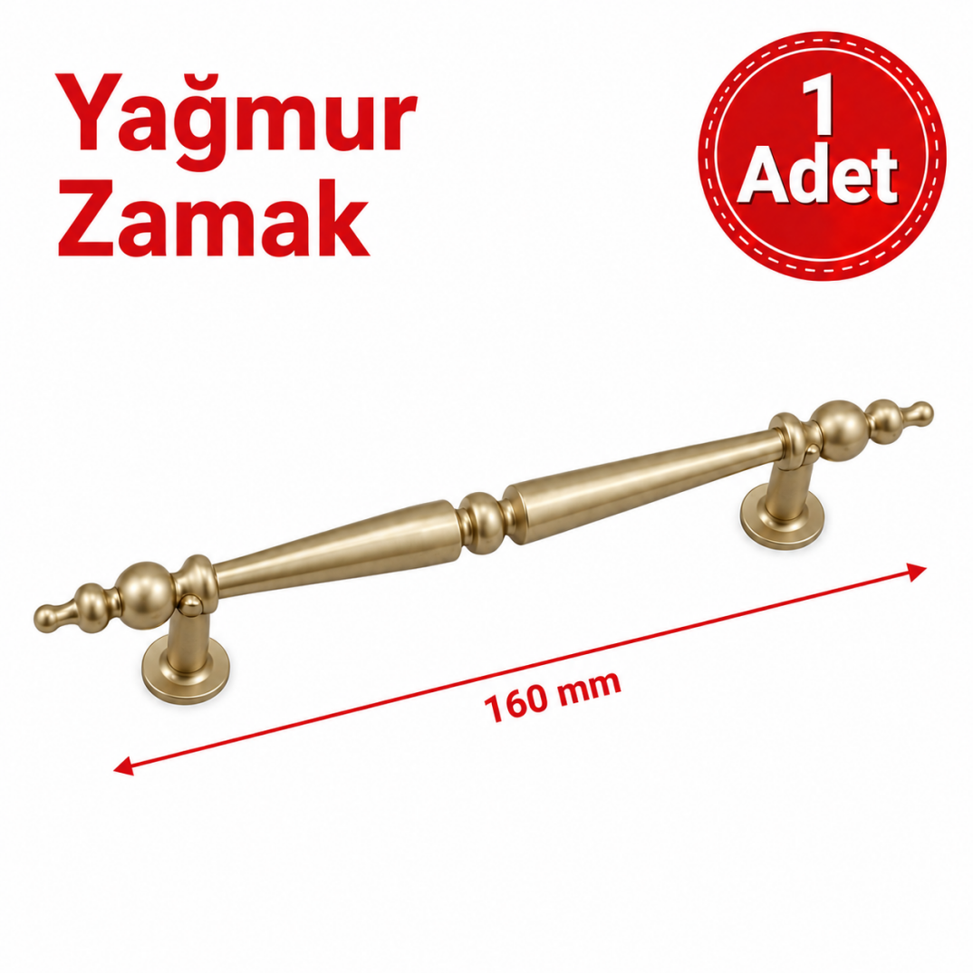 Yağmur Zamak Mobilya Kulpu Antik Sarı 160 mm 1'li - 1